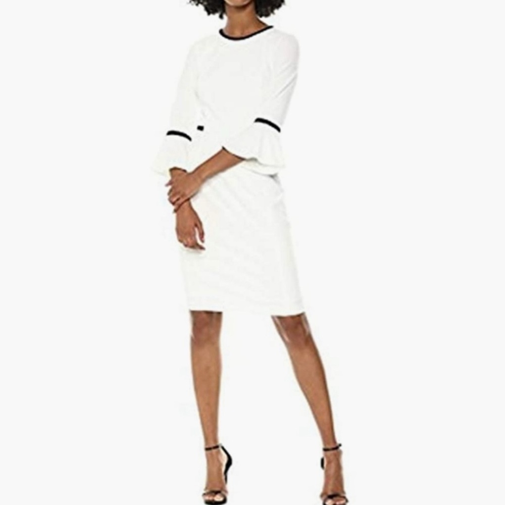 Calvin Klein Dress | Belle Sleeve | White and Black | Size 22W